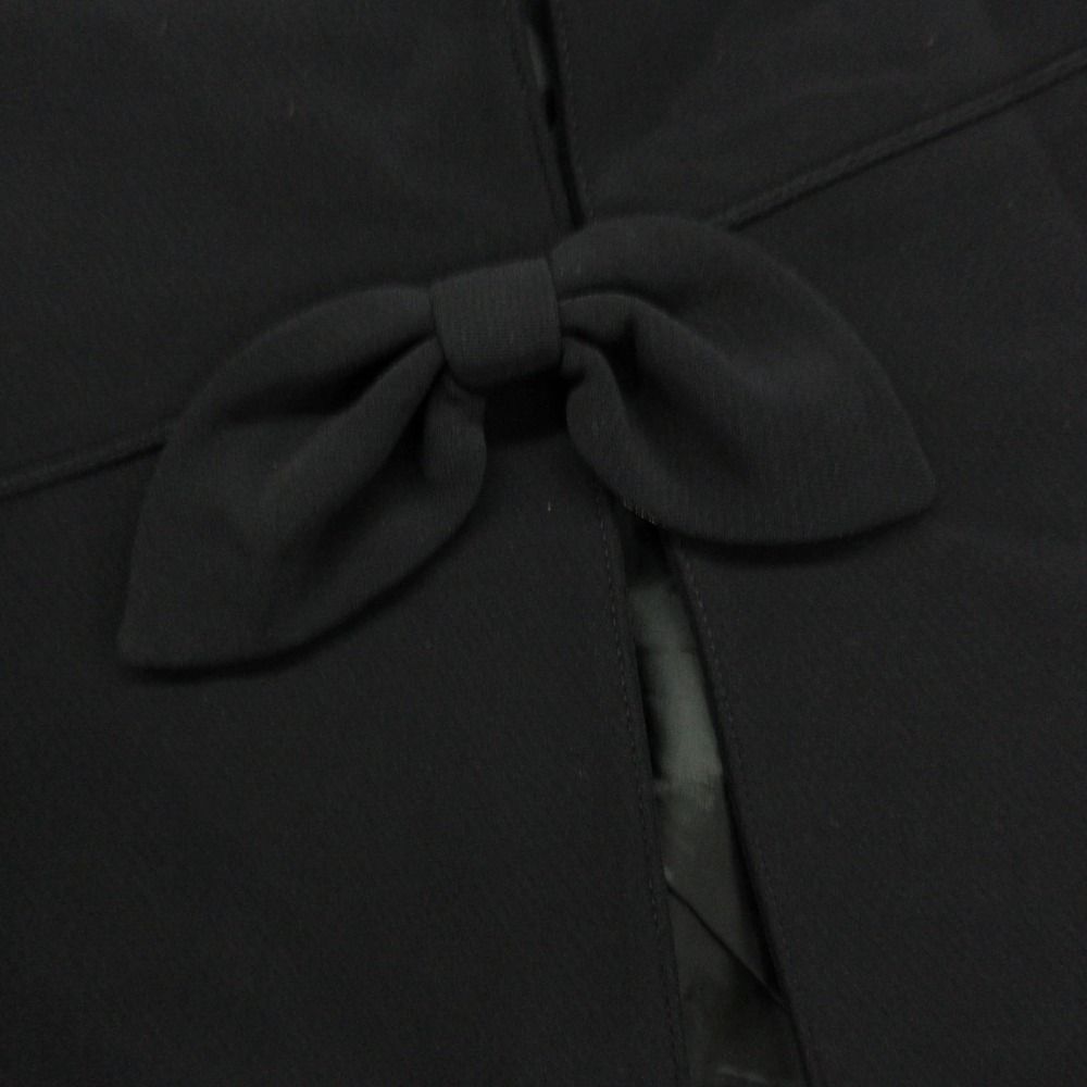 Fendi Collarless Jacket Ribbon Motif Black — view 7