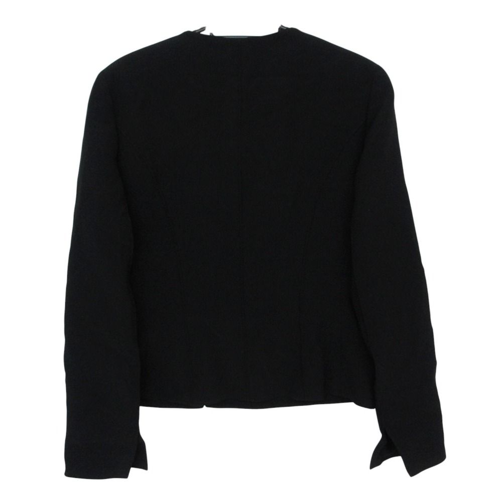 Fendi Collarless Jacket Ribbon Motif Black — view 2