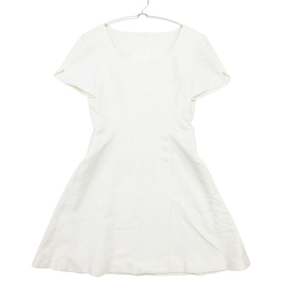 Dior Dress Waffle Fabric Pique Weave Short Sleeve Mini 100% Cotton White