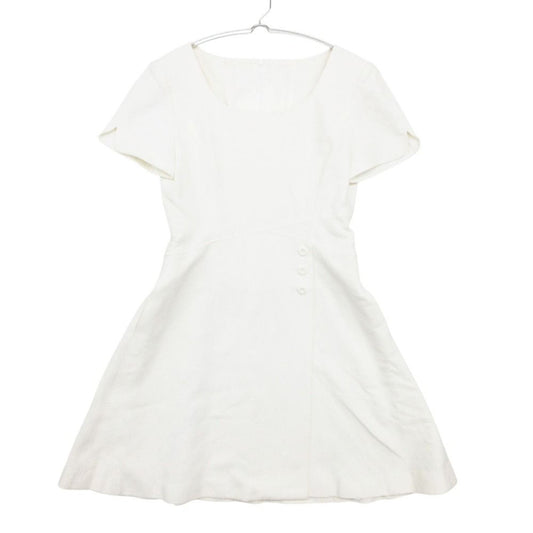 Dior Dress Waffle Fabric Pique Weave Short Sleeve Mini 100% Cotton White