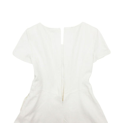Dior Dress Waffle Fabric Pique Weave Short Sleeve Mini 100% Cotton White — view 2