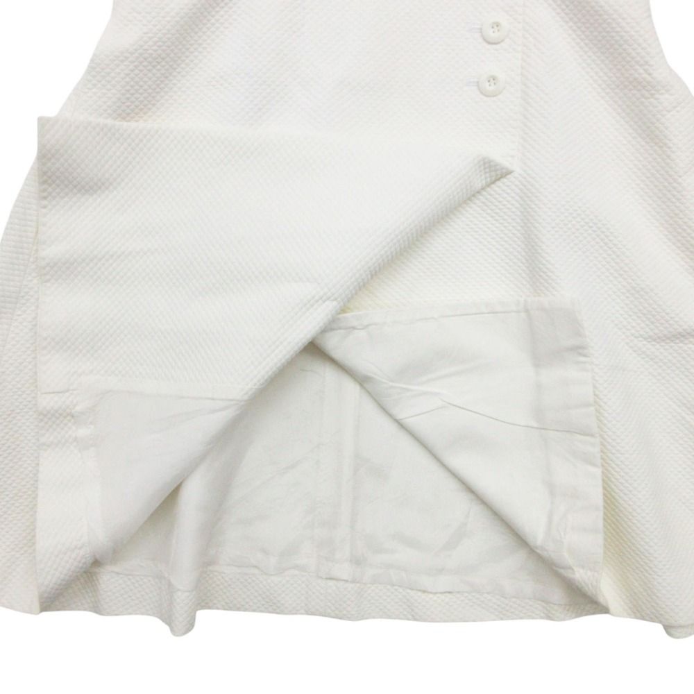 Dior Dress Waffle Fabric Pique Weave Short Sleeve Mini 100% Cotton White — view 6