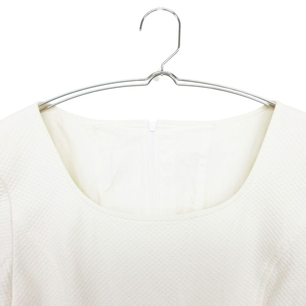 Dior Dress Waffle Fabric Pique Weave Short Sleeve Mini 100% Cotton White — view 4