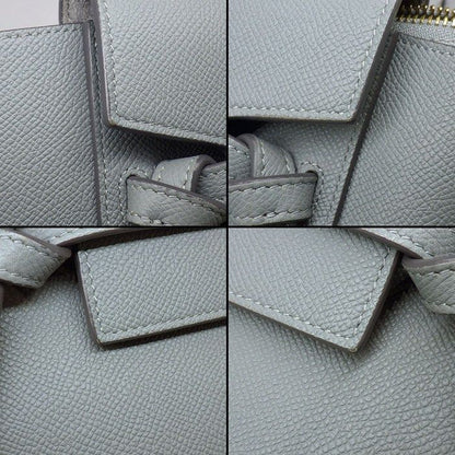 Celine Handle Shoulder Bag Nano Blue Gray Calfskin Gold — view 8