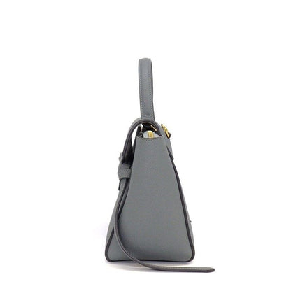 Celine Handle Shoulder Bag Nano Blue Gray Calfskin Gold — view 3