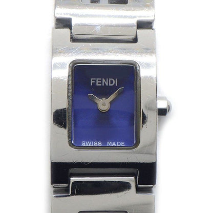 Fendi Watch Stella L Rectangular Blue Dial Logo Bracelet SS Quartz Analog