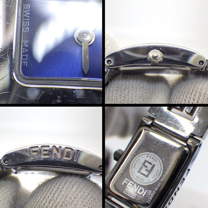 Fendi Watch Stella L Rectangular Blue Dial Logo Bracelet SS Quartz Analog — view 6