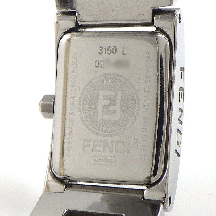 Fendi Watch Stella L Rectangular Blue Dial Logo Bracelet SS Quartz Analog — view 4