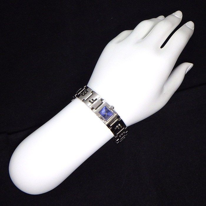 Fendi Watch Stella L Rectangular Blue Dial Logo Bracelet SS Quartz Analog — view 8