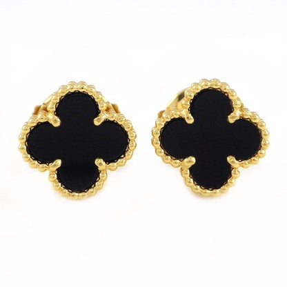 Van Cleef & Arpels Earrings Sweet Alhambra Onyx 18K Yellow Gold