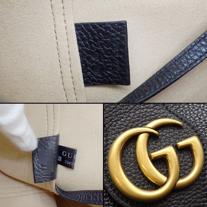 Gucci Tote Bag GG Marmont Dahlia Black Leather Gold — view 7