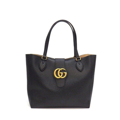 Gucci Tote Bag GG Marmont Dahlia Black Leather Gold