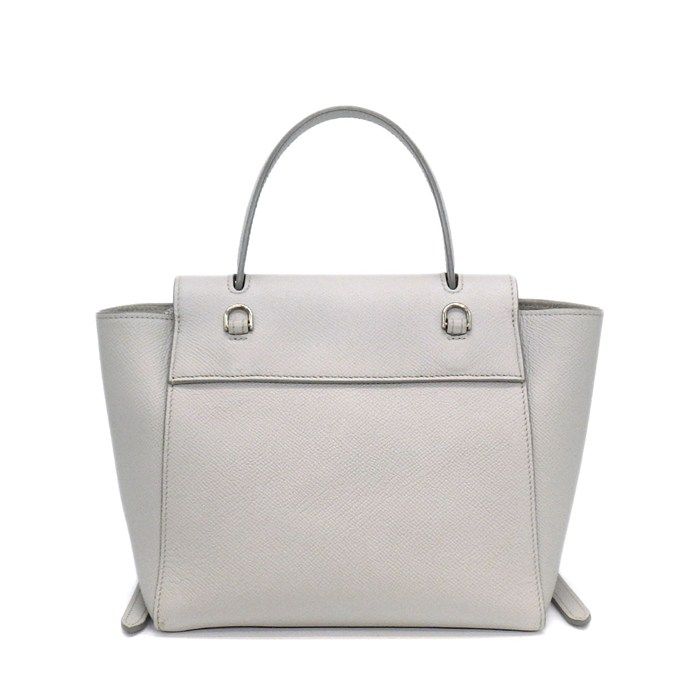 Celine Handle Shoulder Bag Nano Light Gray Calfskin Silver — view 2