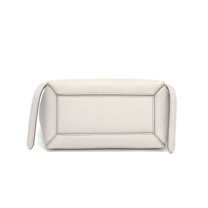 Celine Handle Shoulder Bag Nano Light Gray Calfskin Silver — view 4