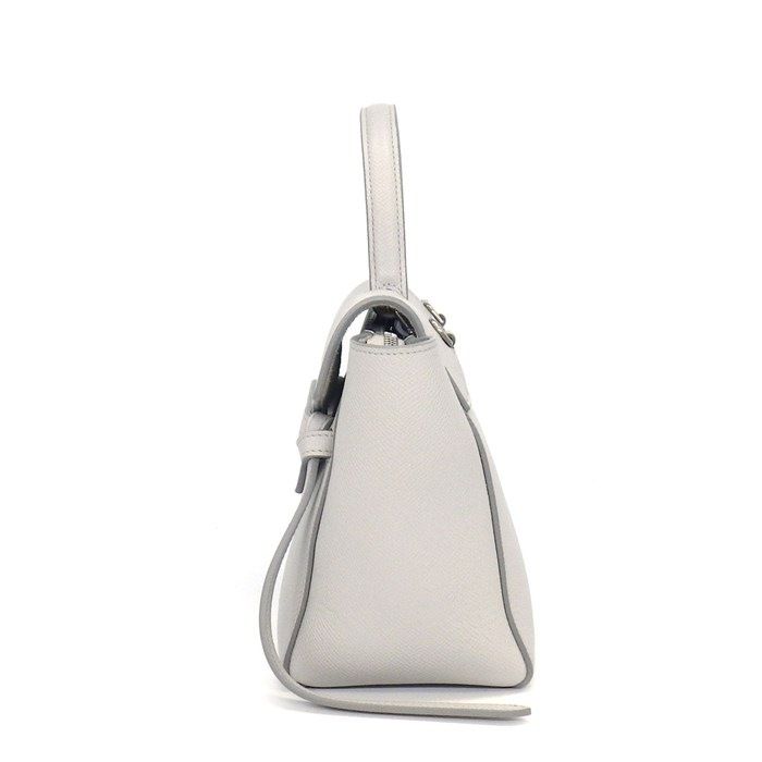 Celine Handle Shoulder Bag Nano Light Gray Calfskin Silver — view 3