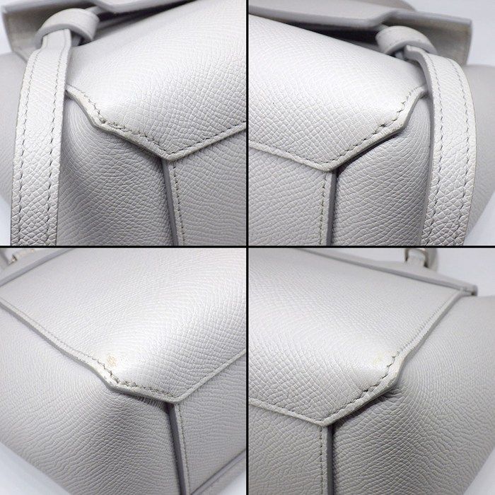 Celine Handle Shoulder Bag Nano Light Gray Calfskin Silver — view 7