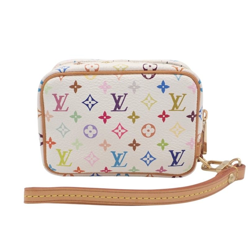Louis Vuitton Trousse Wapiti Monogram Pouch Leather Multicolor White Blanc Gold