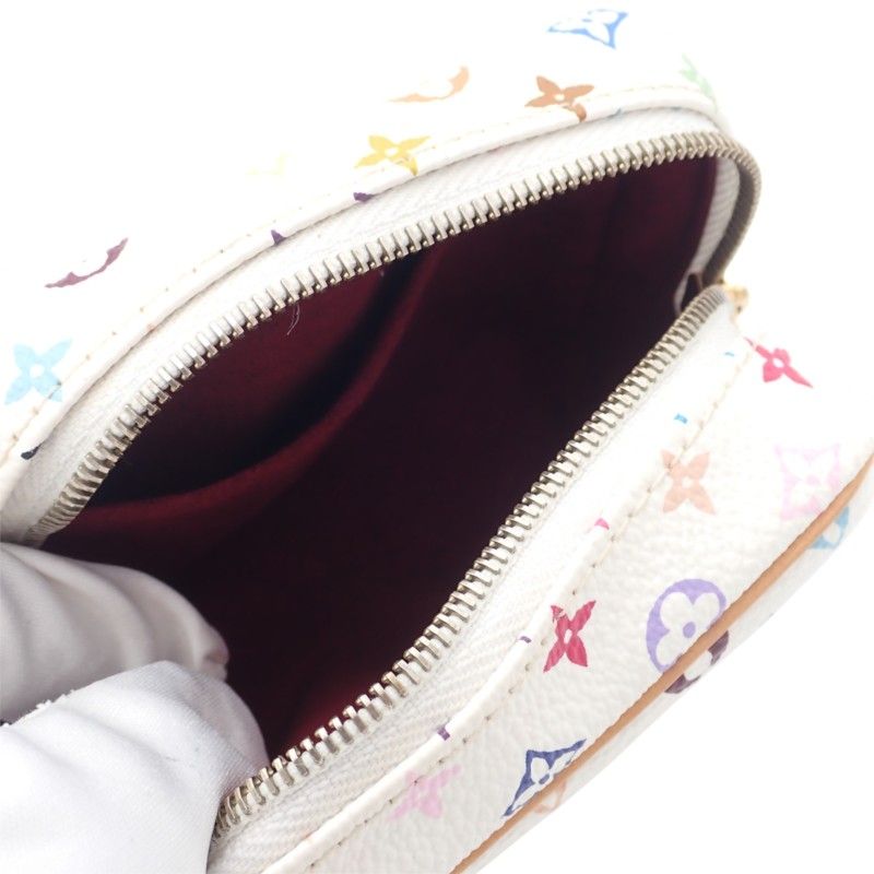Louis Vuitton Trousse Wapiti Monogram Pouch Leather Multicolor White Blanc Gold — view 7