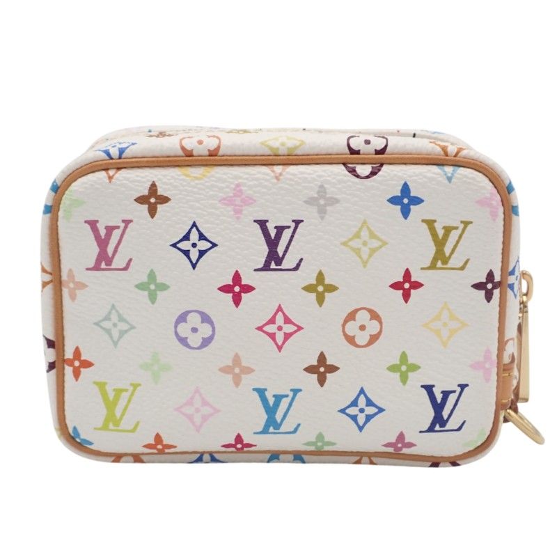 Louis Vuitton Trousse Wapiti Monogram Pouch Leather Multicolor White Blanc Gold — view 4