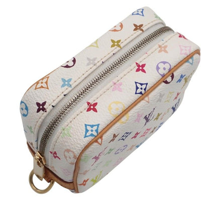 Louis Vuitton Trousse Wapiti Monogram Pouch Leather Multicolor White Blanc Gold — view 5