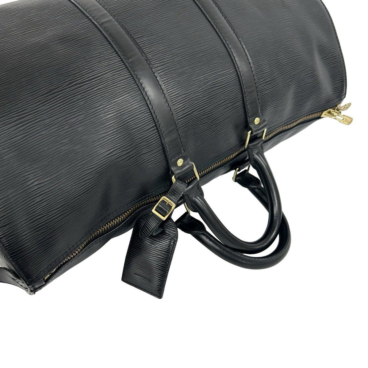 Louis Vuitton Vintage Keepall Epi Leather Boston Bag Black Noir — view 4