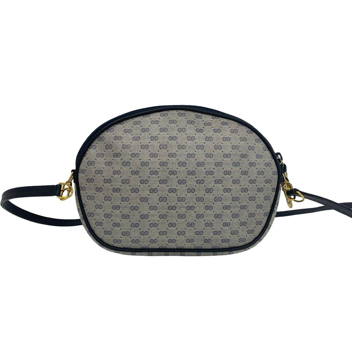Gucci Vintage Micro GG Logo Pattern Leather Mini Shoulder Bag Pochette Navy — view 3