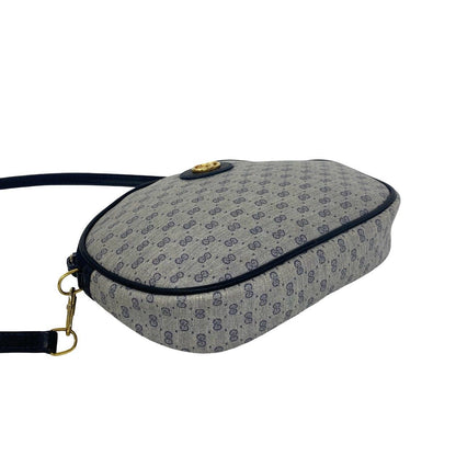 Gucci Vintage Micro GG Logo Pattern Leather Mini Shoulder Bag Pochette Navy — view 7
