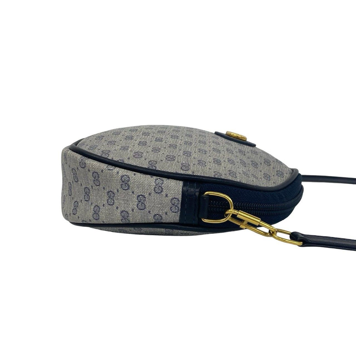 Gucci Vintage Micro GG Logo Pattern Leather Mini Shoulder Bag Pochette Navy — view 6