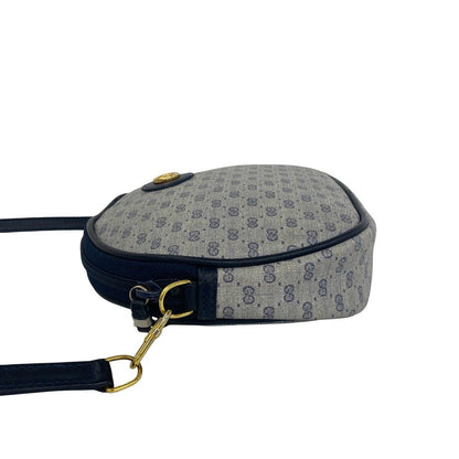 Gucci Vintage Micro GG Logo Pattern Leather Mini Shoulder Bag Pochette Navy — view 5
