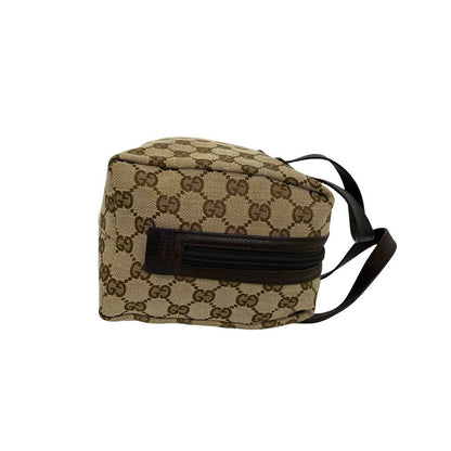 Gucci GG All Over Pattern Canvas Leather Round Zip Handle Mini Boston Bag Brown — view 6