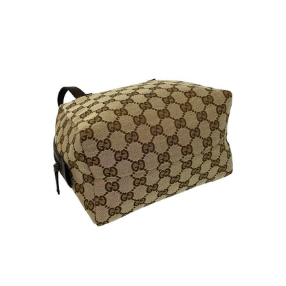 Gucci GG All Over Pattern Canvas Leather Round Zip Handle Mini Boston Bag Brown — view 7