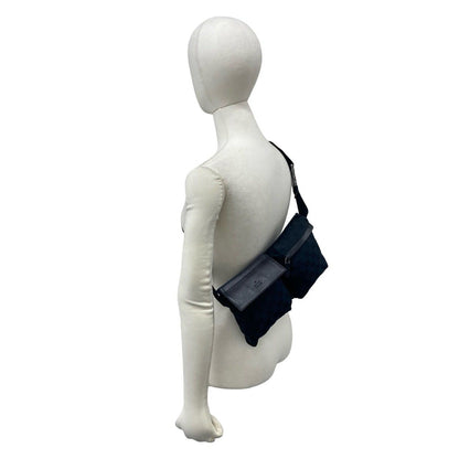 Gucci GG All Over Pattern Canvas Leather Belt Bag Waist Pouch Black — view 2