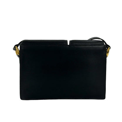 Gucci Vintage Logo Turnlock Leather Shoulder Bag Pochette Black — view 3