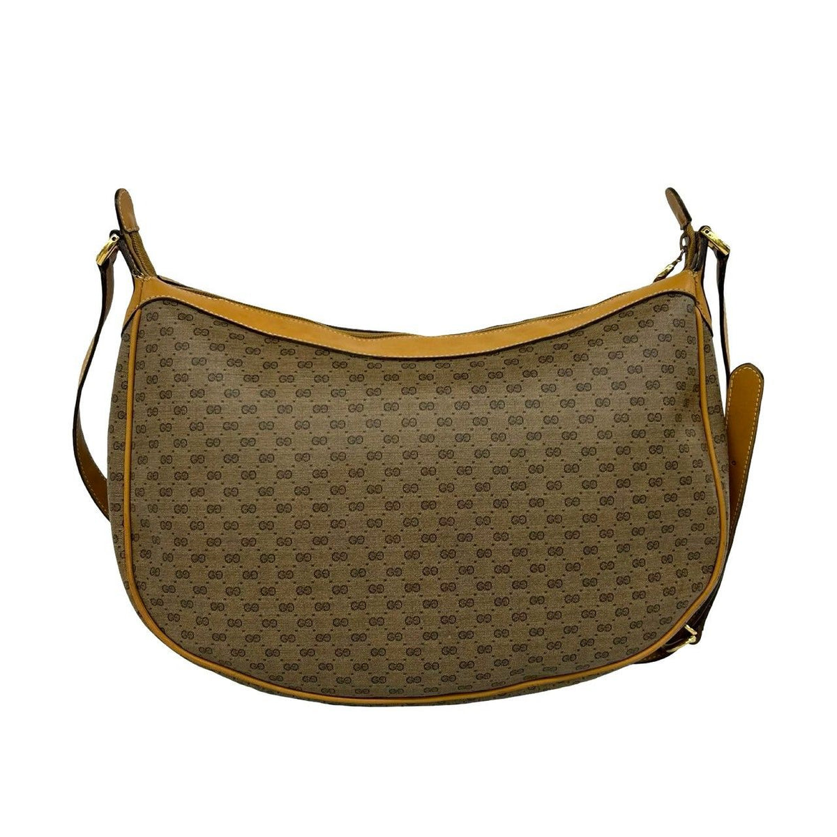 Gucci Vintage Micro GG Logo Leather Shoulder Bag Pochette Sacoch Brown — view 3