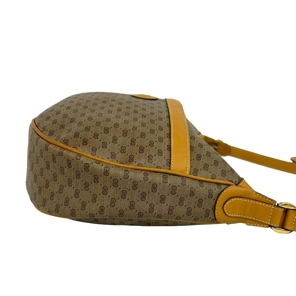 Gucci Vintage Micro GG Logo Leather Shoulder Bag Pochette Sacoch Brown — view 6