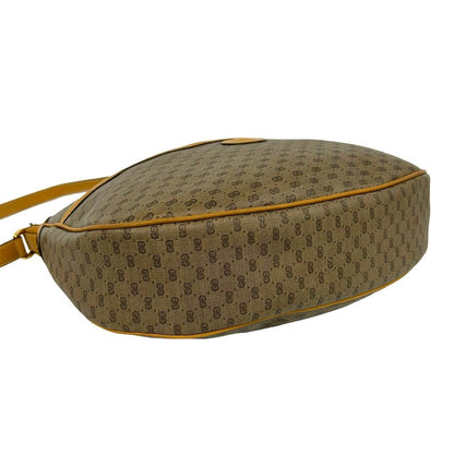 Gucci Vintage Micro GG Logo Leather Shoulder Bag Pochette Sacoch Brown — view 7