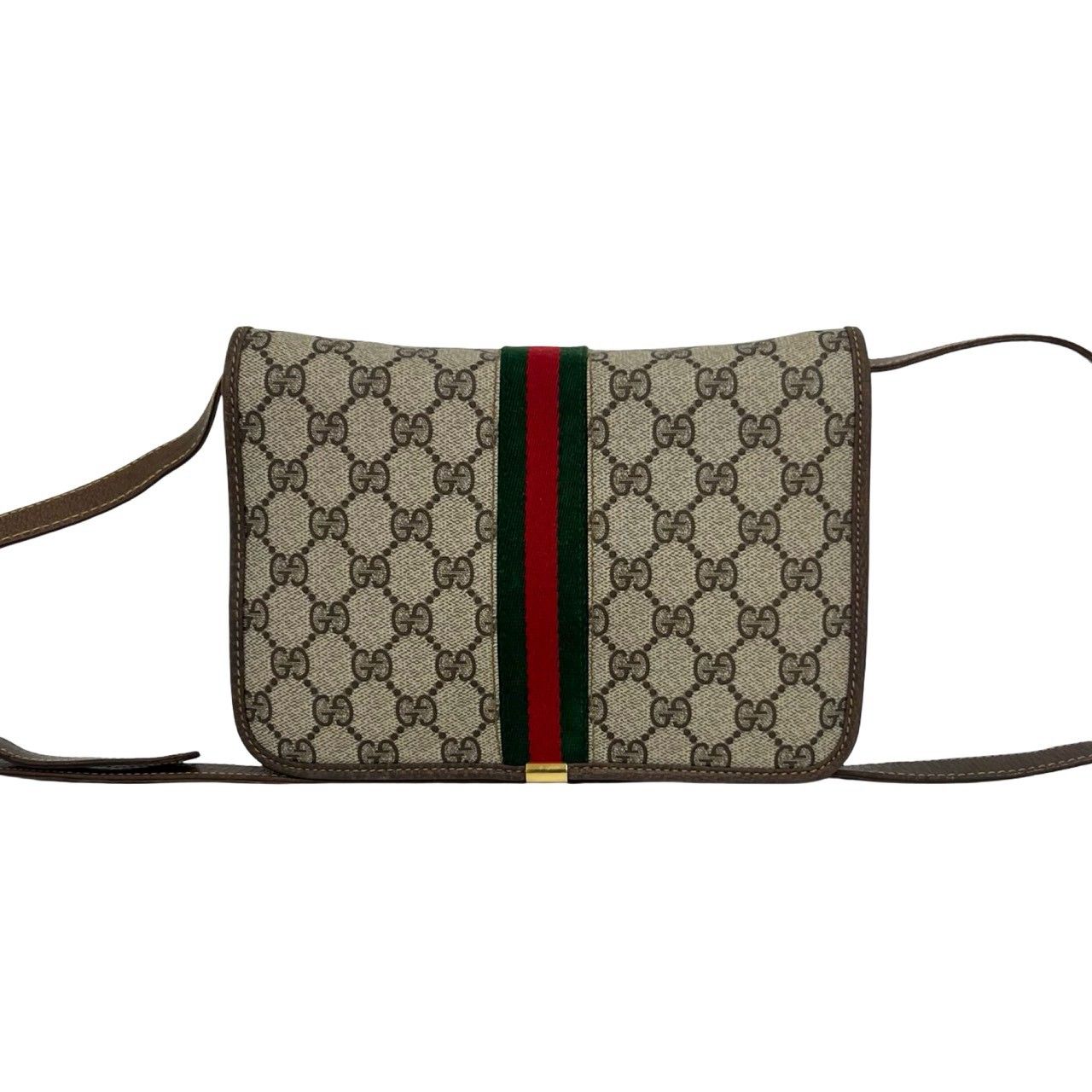 Gucci Bagged Vintage Sherry Line GG Logo Pattern Leather Shoulder Bag Pochette — view 3