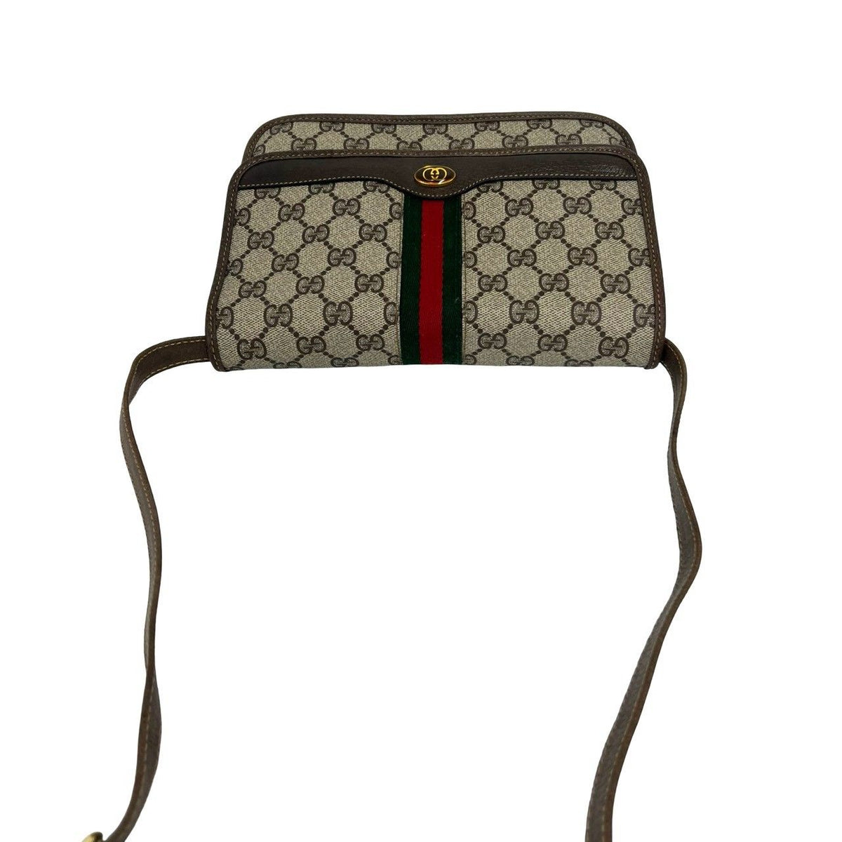 Gucci Bagged Vintage Sherry Line GG Logo Pattern Leather Shoulder Bag Pochette — view 4