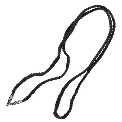 Chrome Hearts Leather Braid Scroll Blade Silver Necklace — view 2