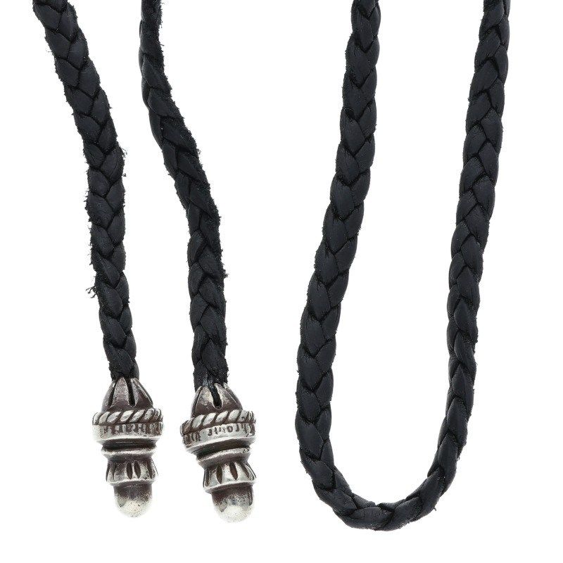 Chrome Hearts Leather Braid Borochip Blade Necklace