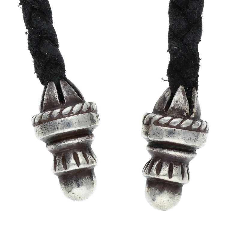 Chrome Hearts Leather Braid Borochip Blade Necklace — view 4