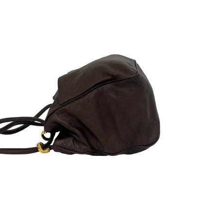 Loewe Vintage Anagram Logo Nappa Leather 2-Way Tote Handle Shoulder Bag Brown — view 5