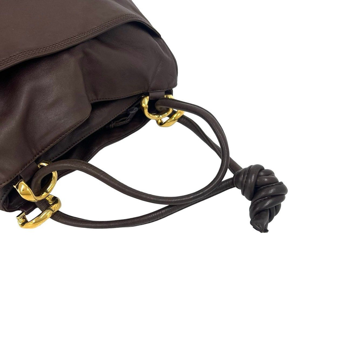 Loewe Vintage Anagram Logo Nappa Leather 2-Way Tote Handle Shoulder Bag Brown — view 4