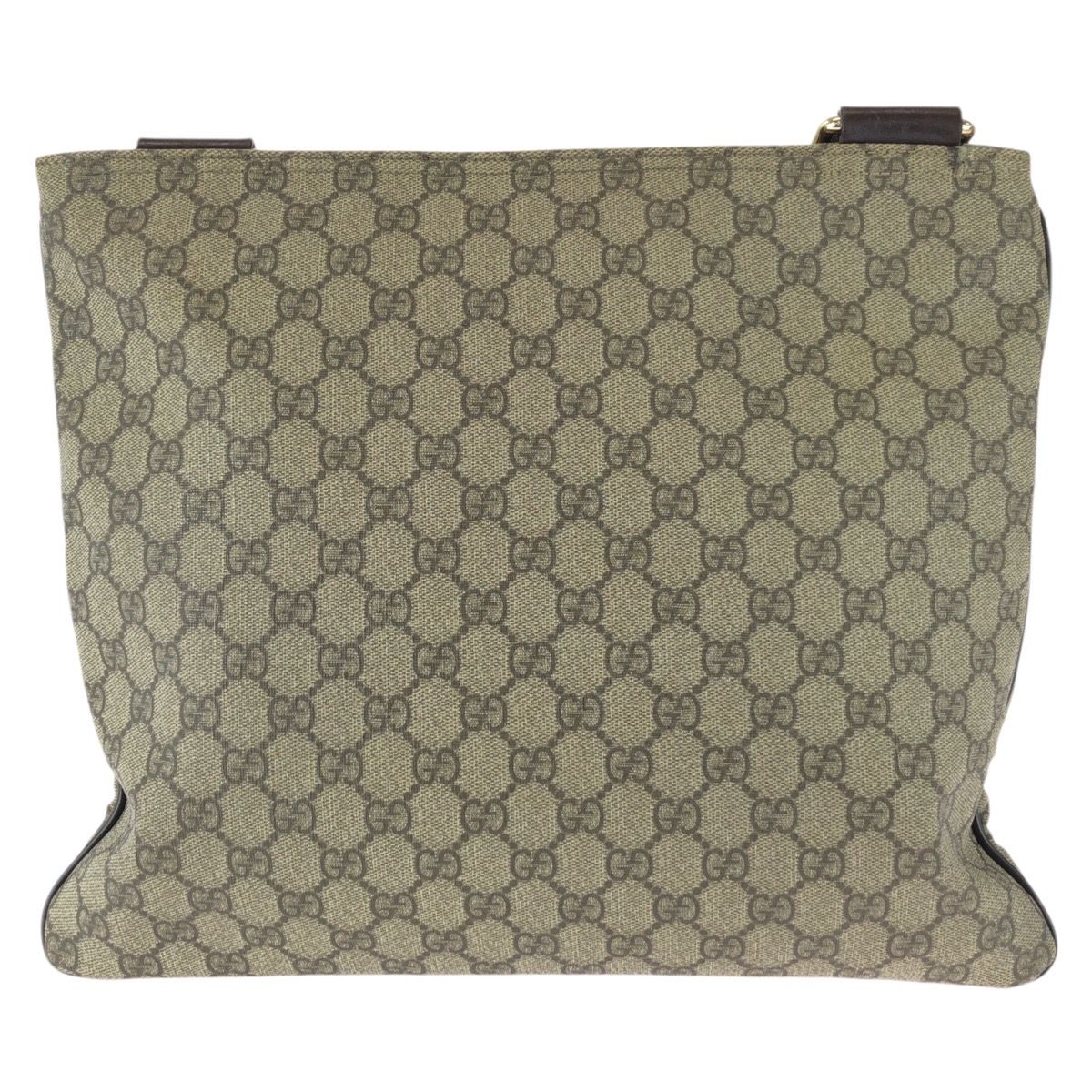 Gucci Beige Dark Brown GG Supreme Canvas Shoulder Bag — view 2