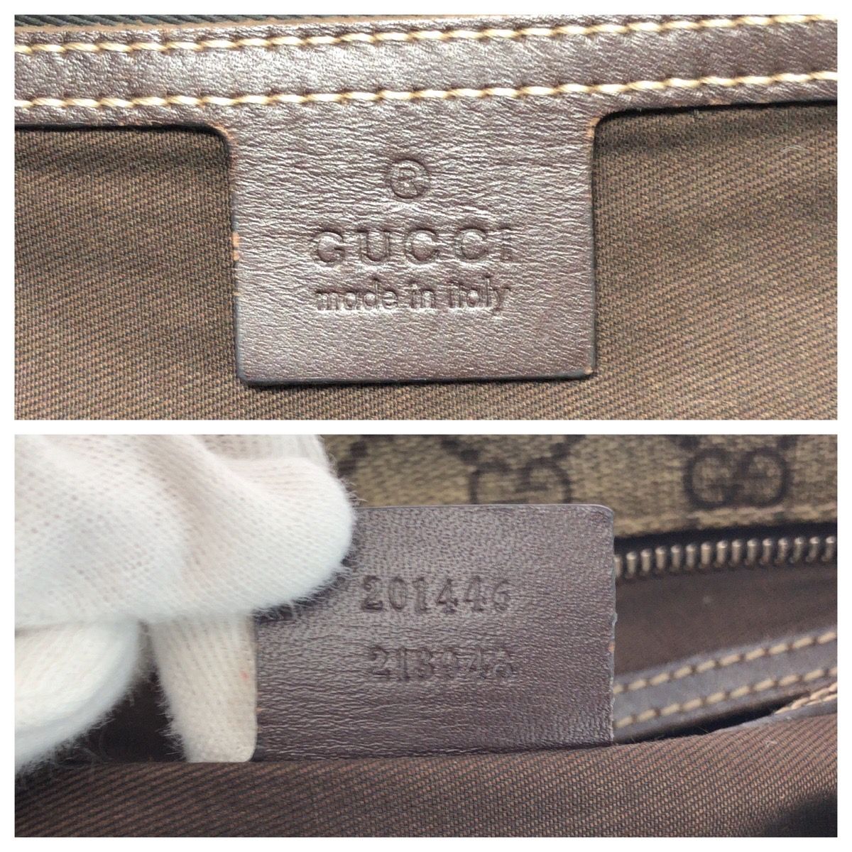 Gucci Beige Dark Brown GG Supreme Canvas Shoulder Bag — view 4
