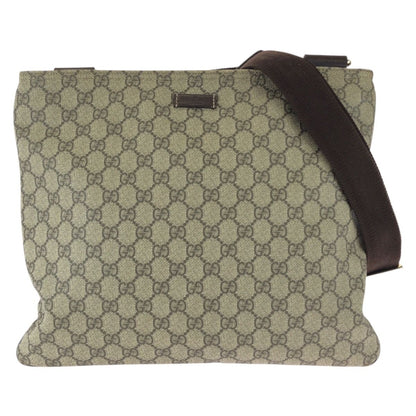 Gucci Beige Dark Brown GG Supreme Canvas Shoulder Bag