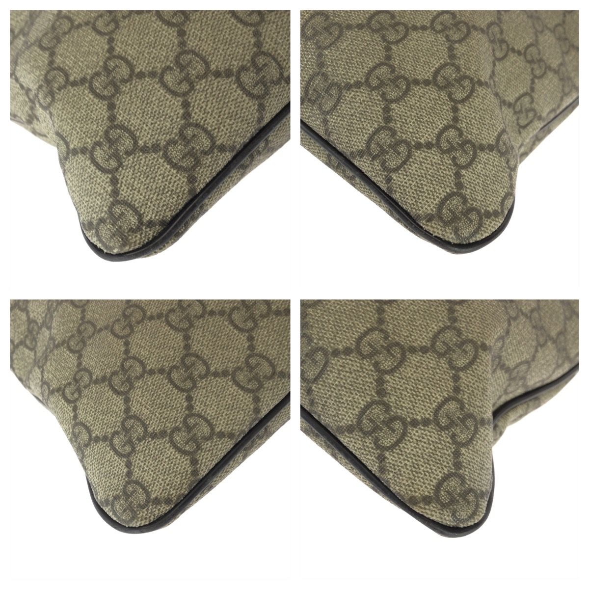 Gucci Beige Dark Brown GG Supreme Canvas Shoulder Bag — view 3