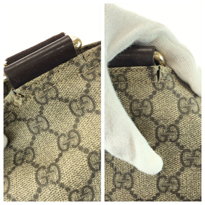 Gucci Beige Dark Brown GG Supreme Canvas Shoulder Bag — view 5