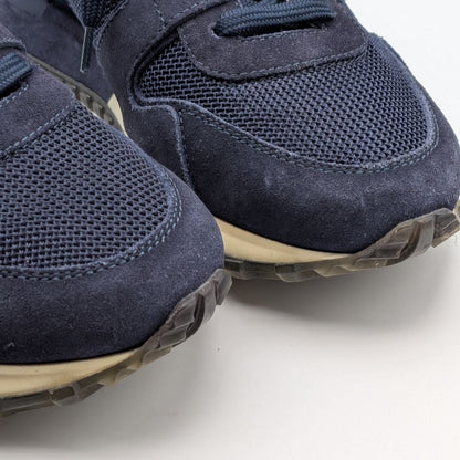 Louis Vuitton Run Away Line Navy Suede Mesh LV Logo Sneakers in Heels — view 7