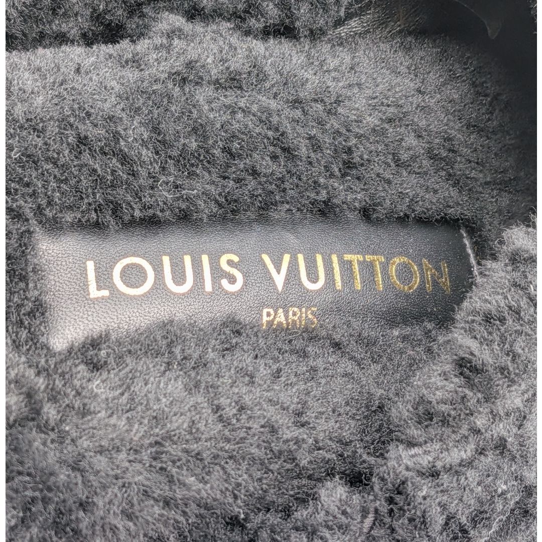 Louis Vuitton Almost Bliss Comfort Black Twist Sandals Slippers Shearling — view 8